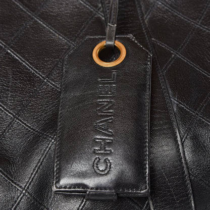 Chanel Calfskin Stitched Duffel Bag Black 19 of 21
