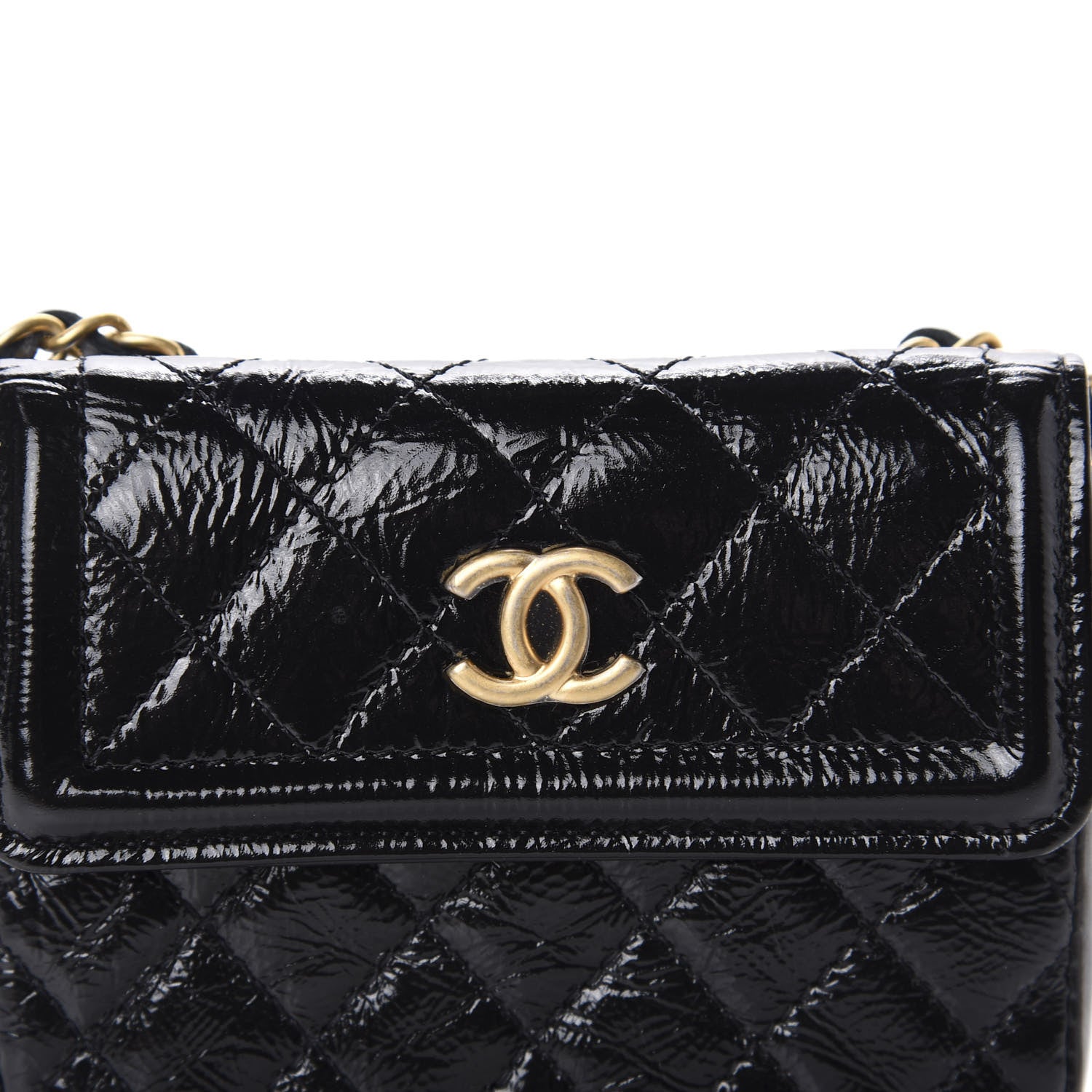 Chanel Shiny Aged Calfskin Quilted Waist Belt Bag Black 12 of 12