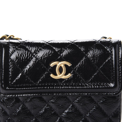 Chanel Shiny Aged Calfskin Quilted Waist Belt Bag Black 12 of 12
