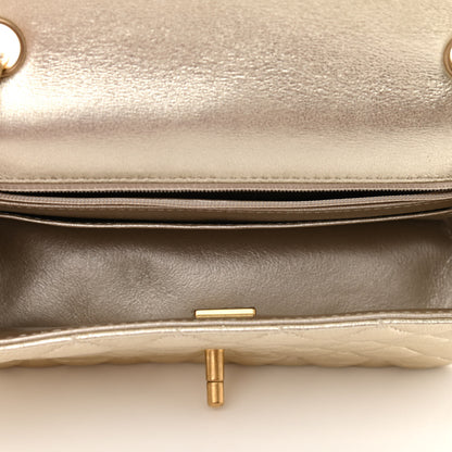 Chanel Metallic Lambskin Quilted Mini Rectangular Flap Gold 4 of 10