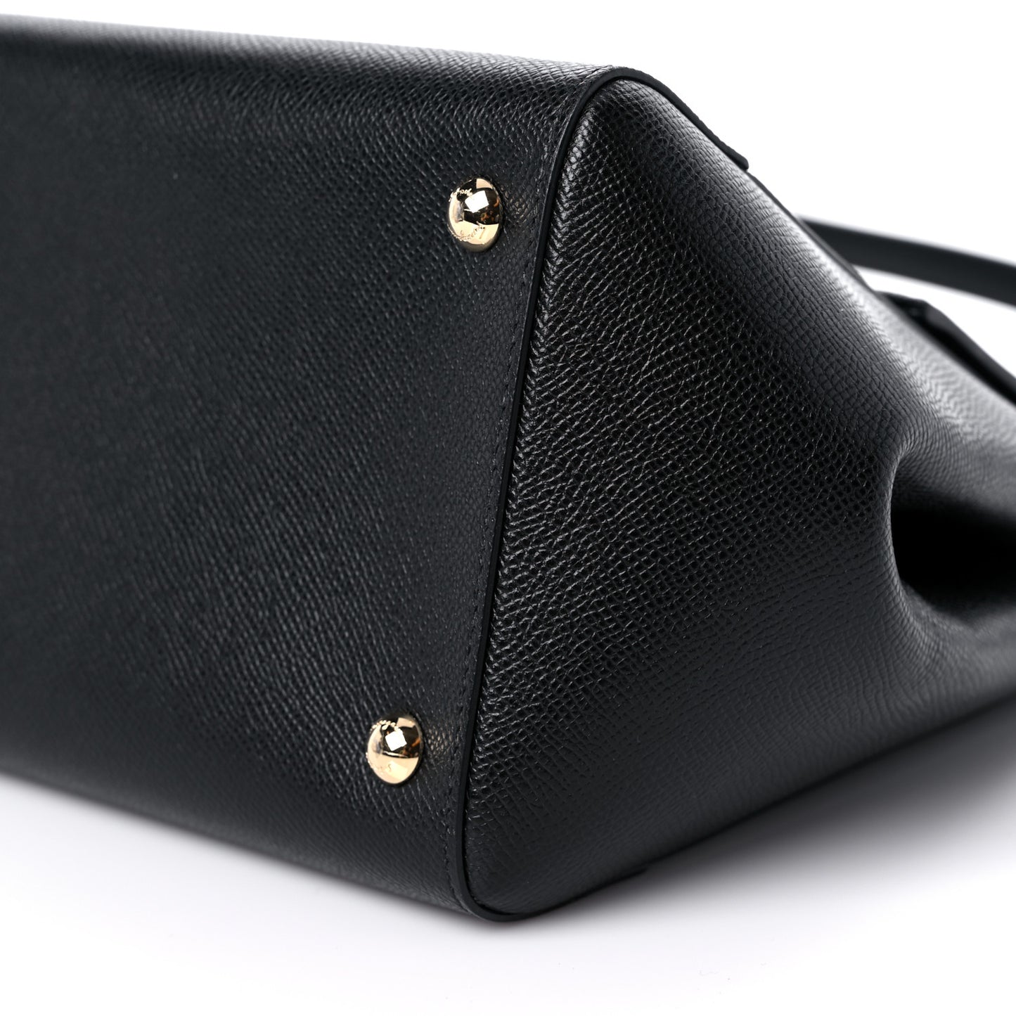 Hammered Calfskin Carrie O Shoulder Bag Black