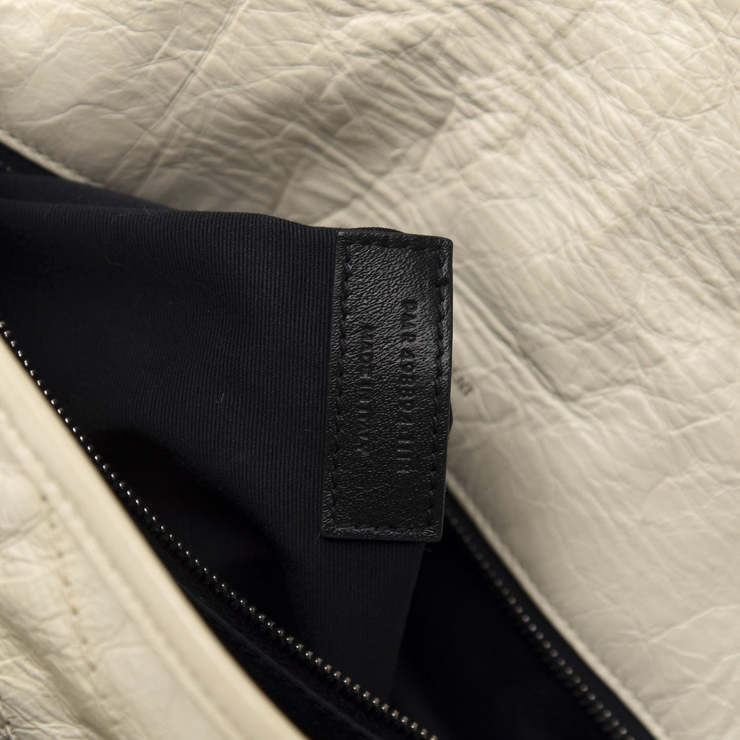 Crinkled Calfskin Matelasse Monogram Medium Niki Chain Satchel Ivory