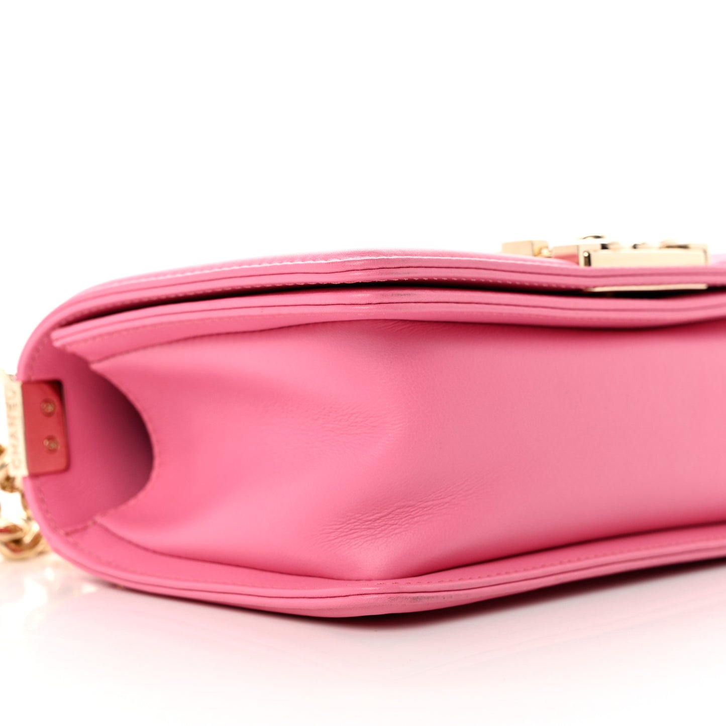 Calfskin Quilted Small Boy Flap Pink