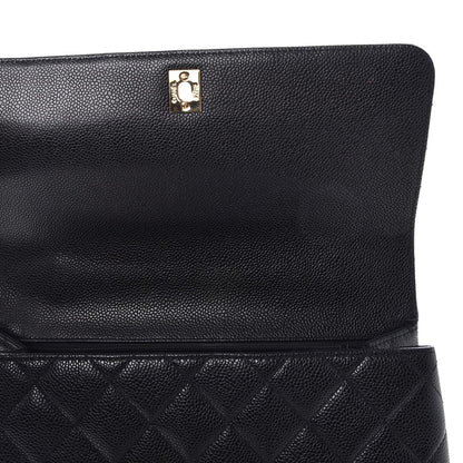 Chanel Caviar Quilted Jumbo Kelly Flap Black 8 of 12