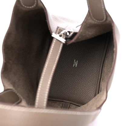 Hermes Taurillon Clemence Picotin Lock 18 PM Etoupe 5 of 8