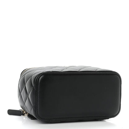 Chanel Lambskin Quilted Small Vanity Case With Chain Black 4 of 9