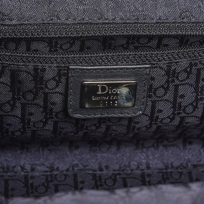 Christian Dior Calfskin Butterfly Pearls Frame Satchel Blue 6 of 11