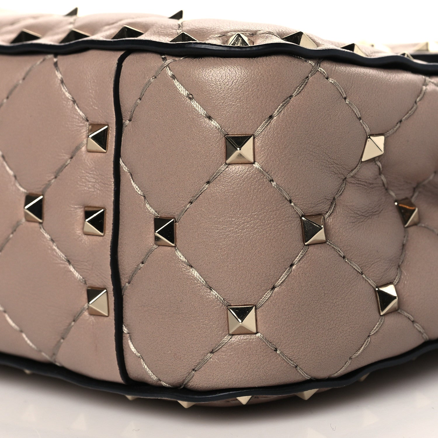 Valentino Garavani Lambskin Medium Rockstud Spike Shoulder Bag Poudre 9 of 9