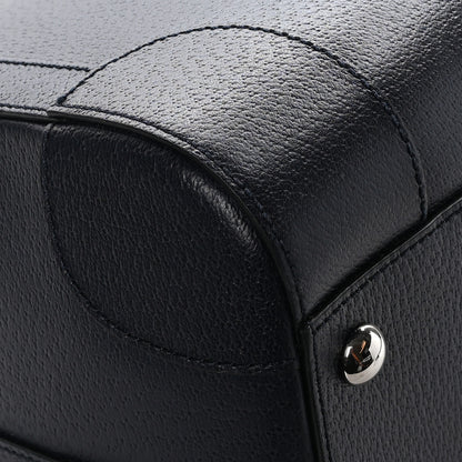 Gucci Textured Dollar Calfskin Web Medium Savoy Duffle Bag Black 7 of 11