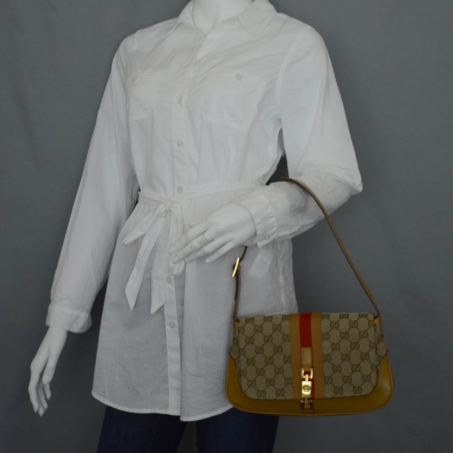 Gucci Monogram Small Web Shoulder Bag 2 of 12