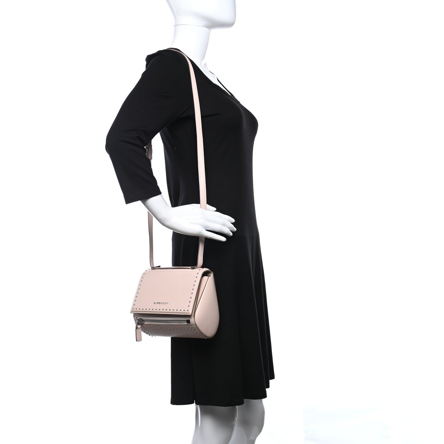 Givenchy Calfskin Studded Mini Pandora Box Crossbody Bag Nude Pink 2 of 9