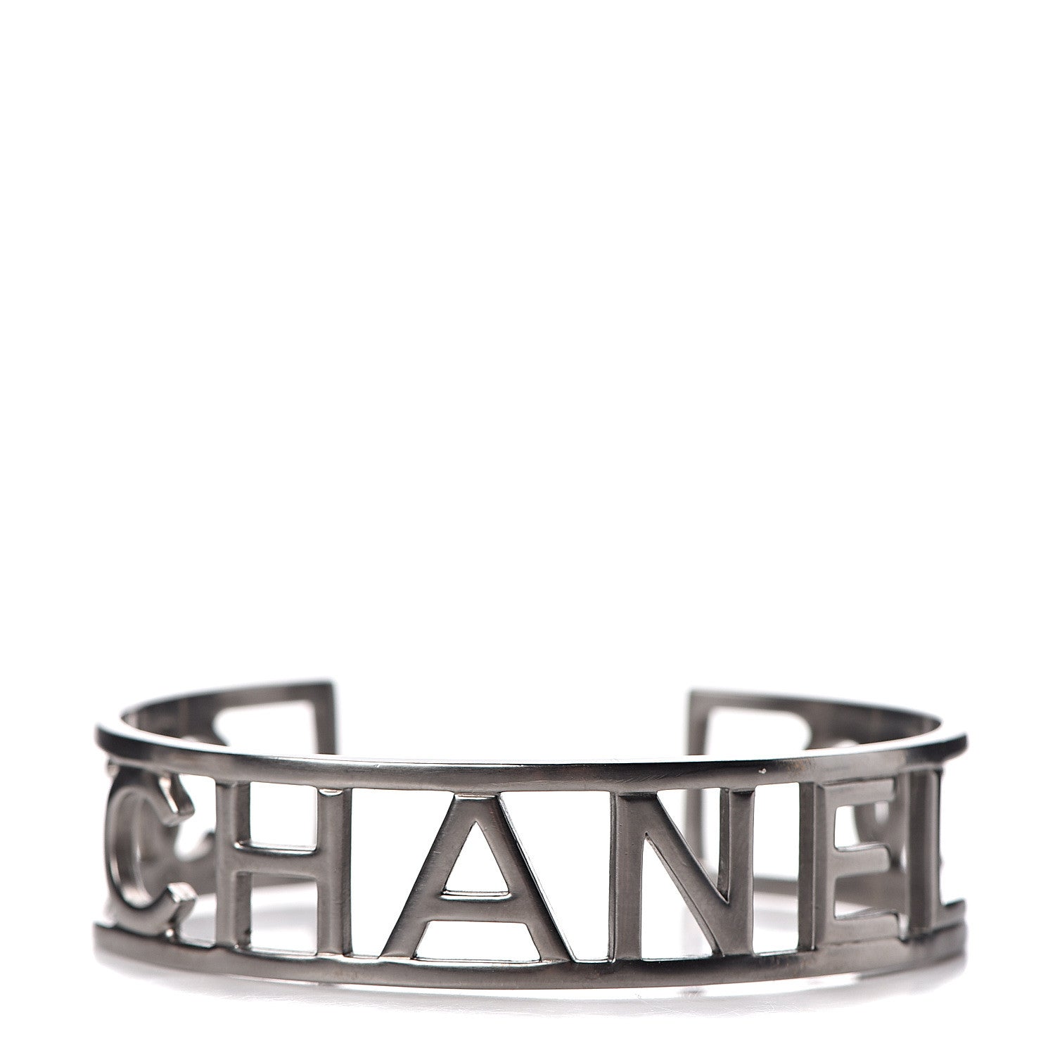 Chanel Metal Logo Cuff Silver 1 of 5