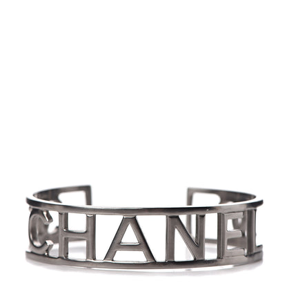 Chanel Metal Logo Cuff Silver 1 of 5