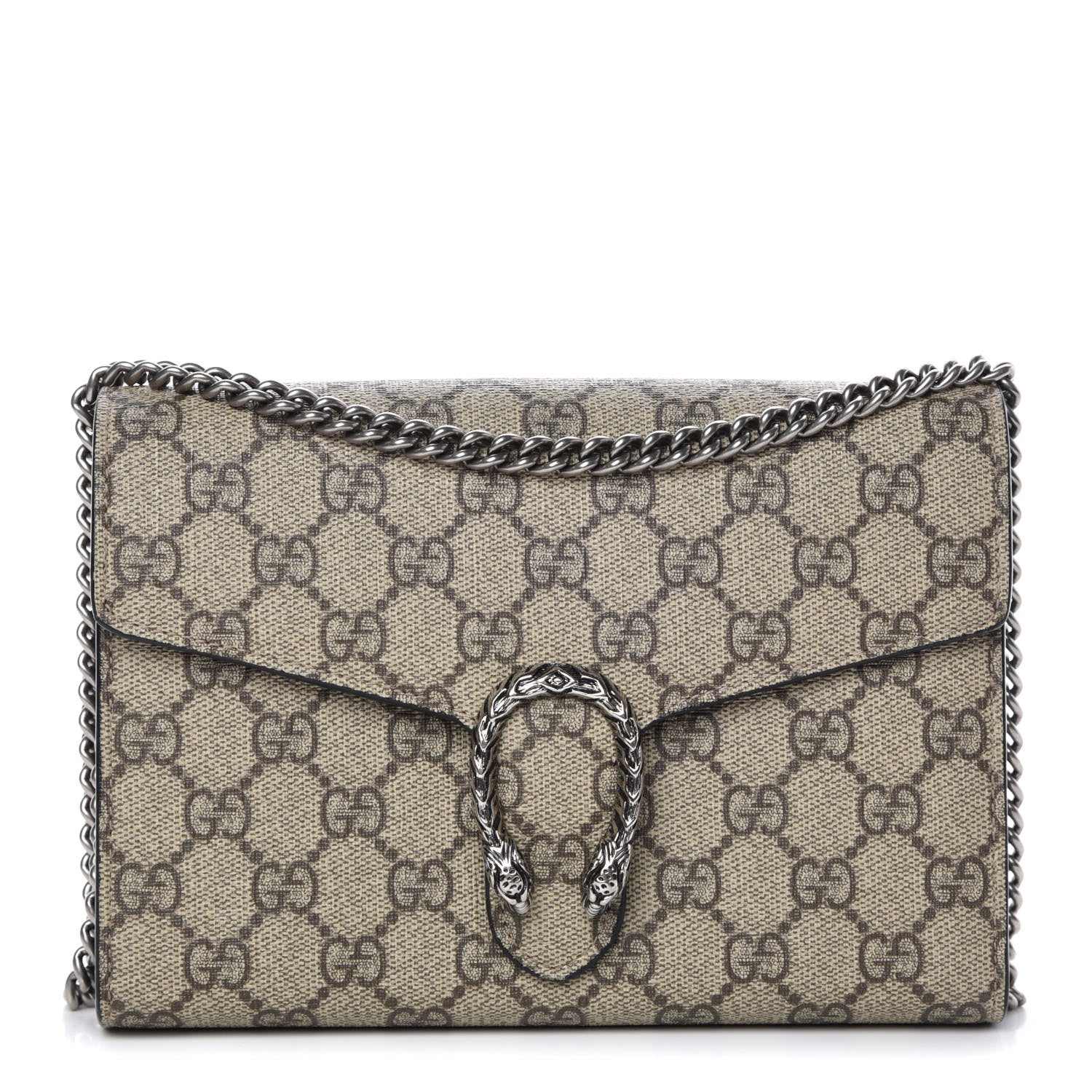 Gucci GG Supreme Monogram Mini Dionysus Chain Wallet Beige Black 1 of 10