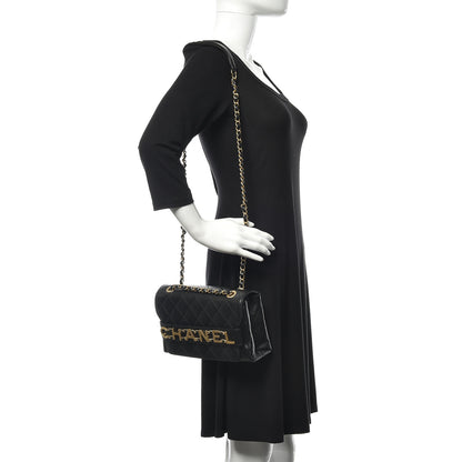 Chanel Calfskin Quilted Enchained Flap Black 2 of 13