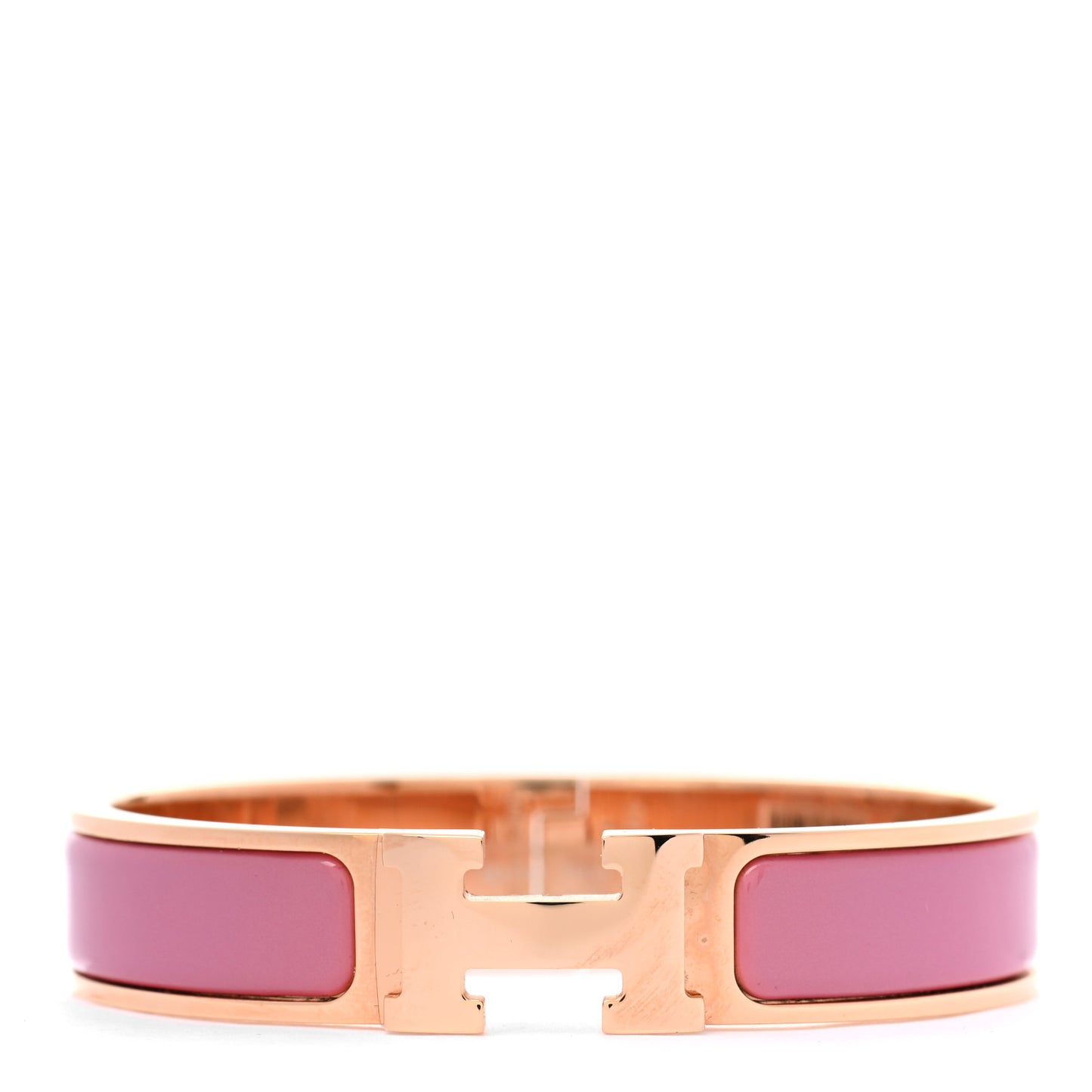 Enamel Narrow Clic Clac H Bracelet PM Rose Patch