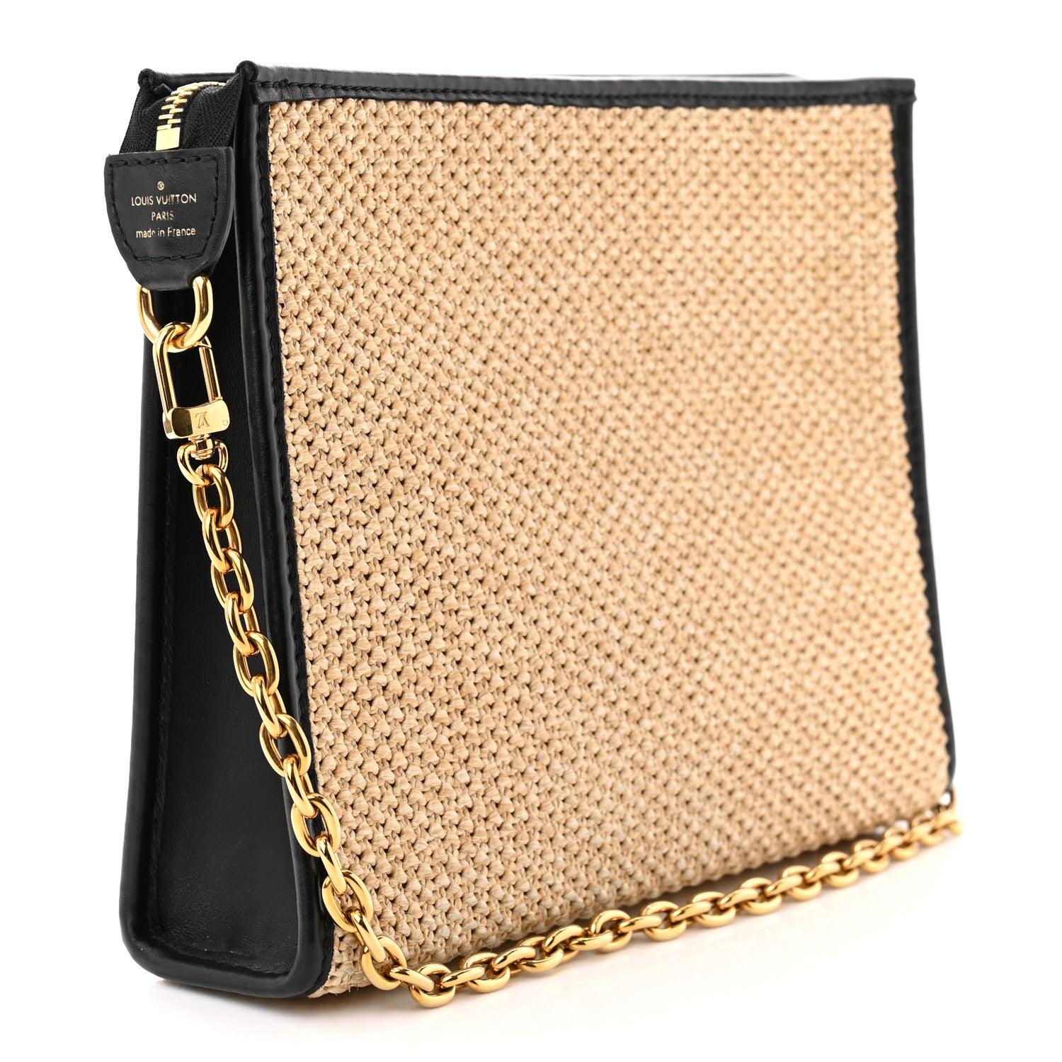 Louis Vuitton Raffia Calfskin Monogram Giant Pouch 3 of 9