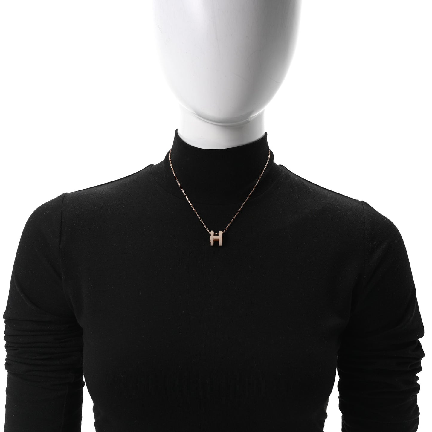 Lacquered Rose Gold Pop H Pendant Necklace Poudre
