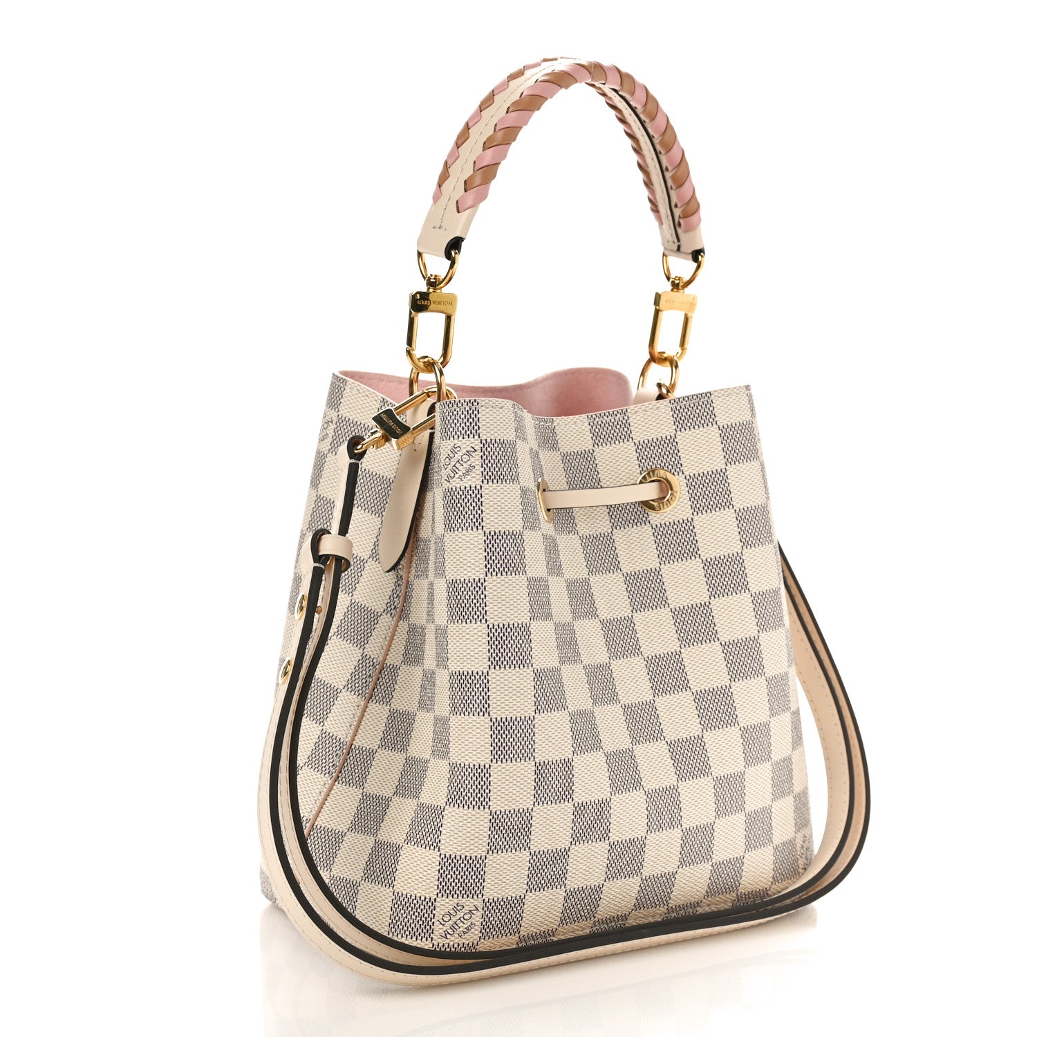 Louis Vuitton Damier Azur Braided Neonoe BB Pink 2 of 8