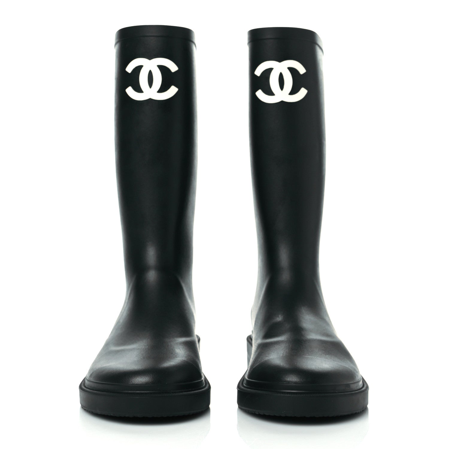 Chanel Caoutchouk CC High Boots 37 Black 2 of 8