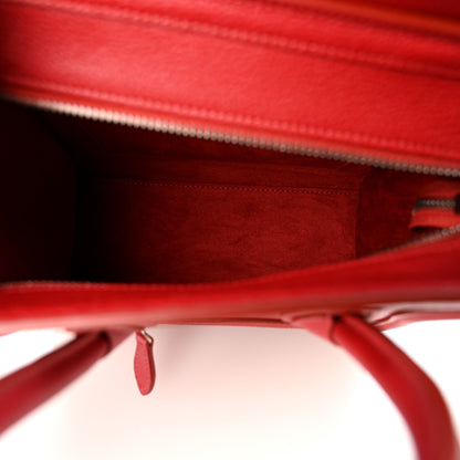 Celine Drummed Calfskin Nano Luggage Red 4 of 10