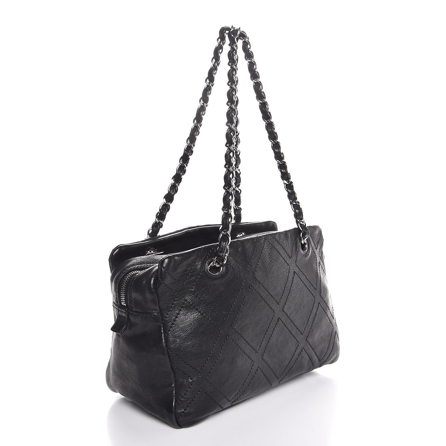 Chanel Calfskin Small Diamond Stitch Tote Black 3 of 7