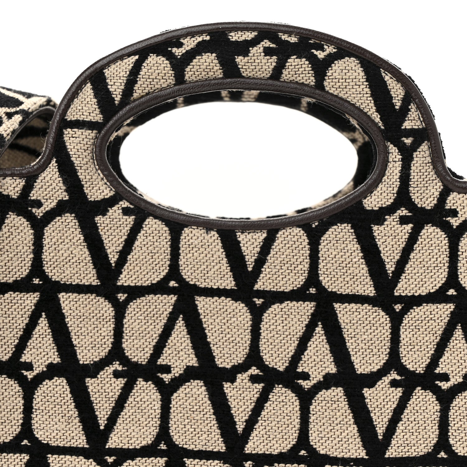 Valentino Garavani Toile Iconographe Small Le Troisieme Shopping Bag Naturale Black Fondant 8 of 13