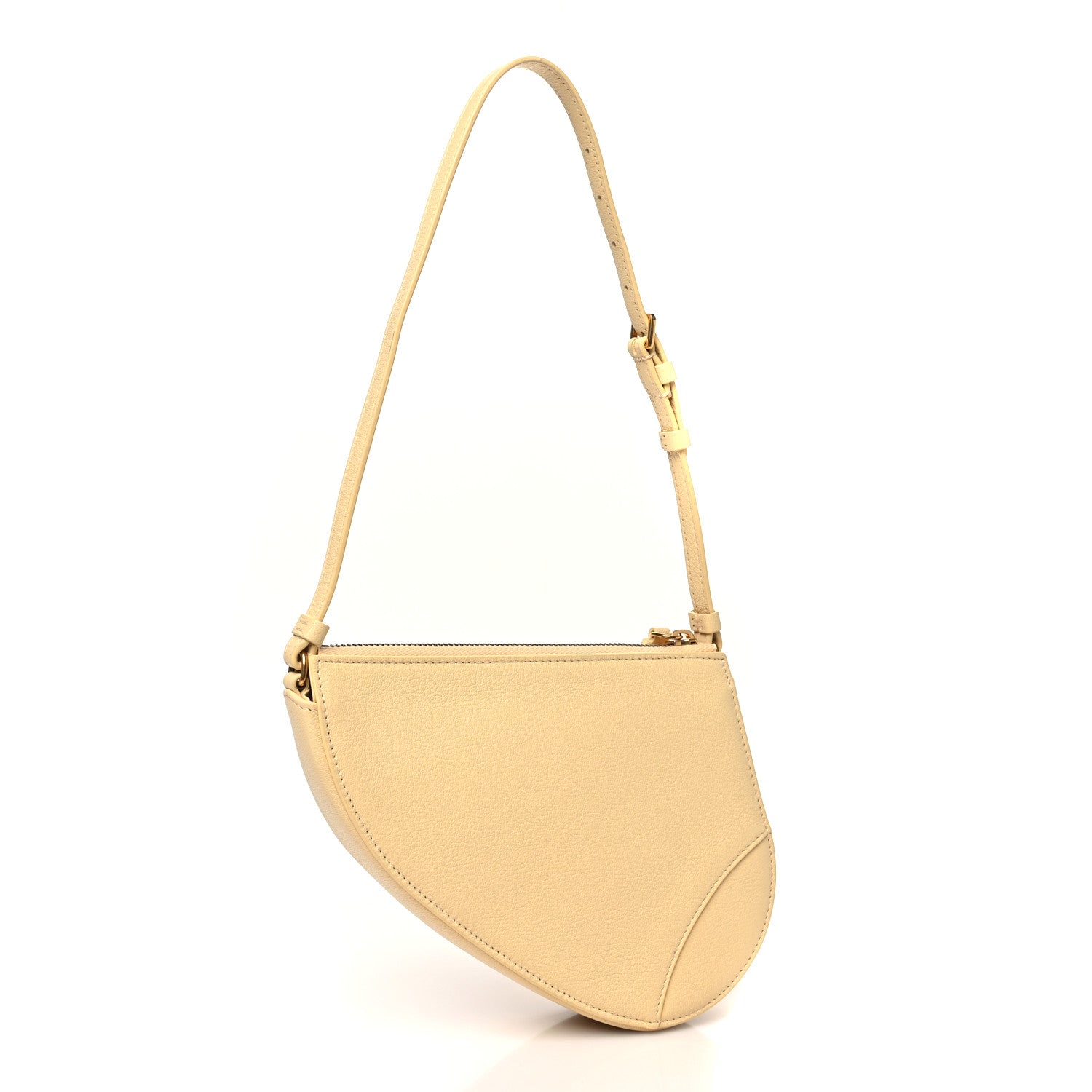 Christian Dior Goatskin Saddle Rodeo Pouch Pastel Light Yellow 3 of 10