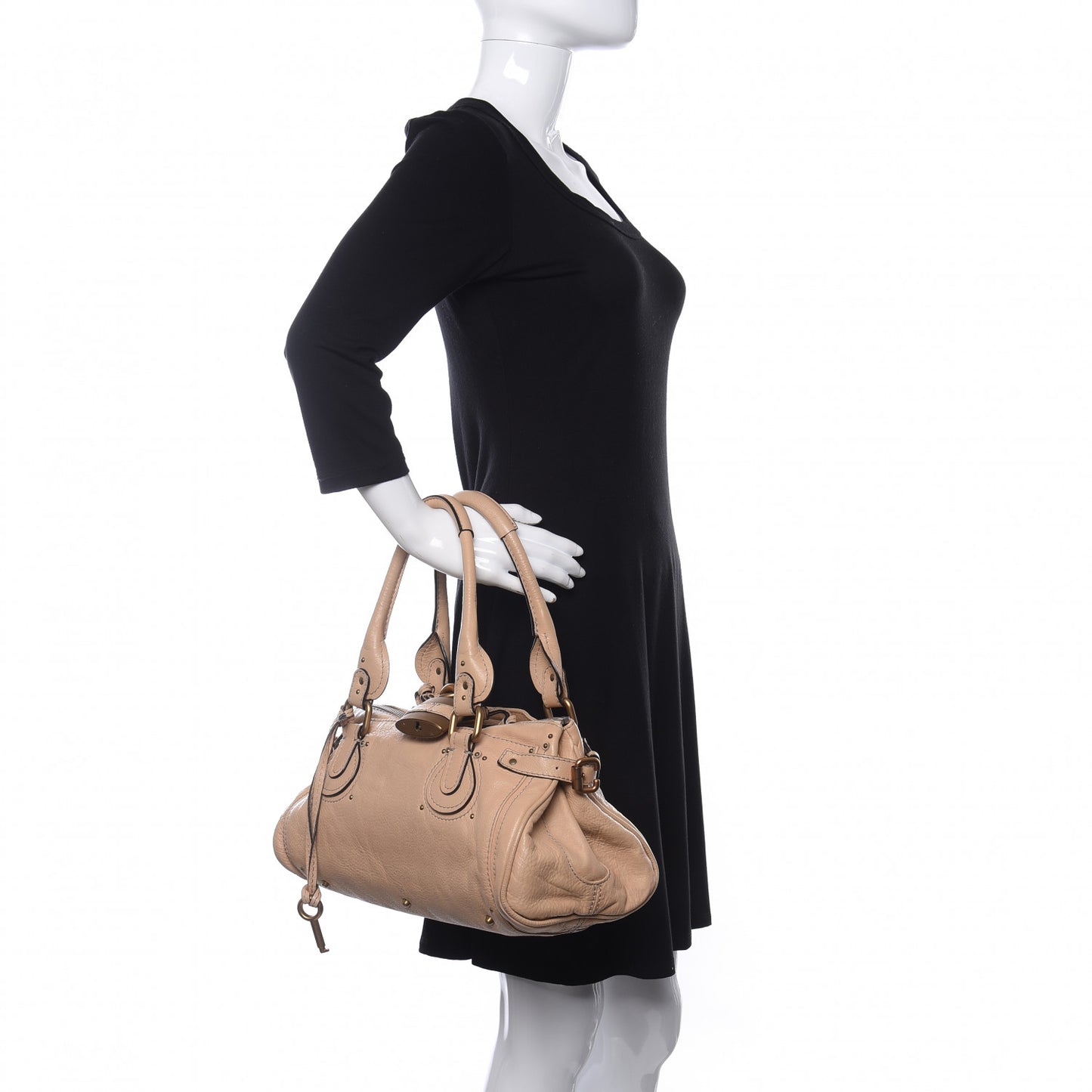 Calfskin Medium Paddington Satchel Beige