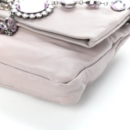 Miu Miu Nappa Crystal Flap Clutch Pomice 9 of 9