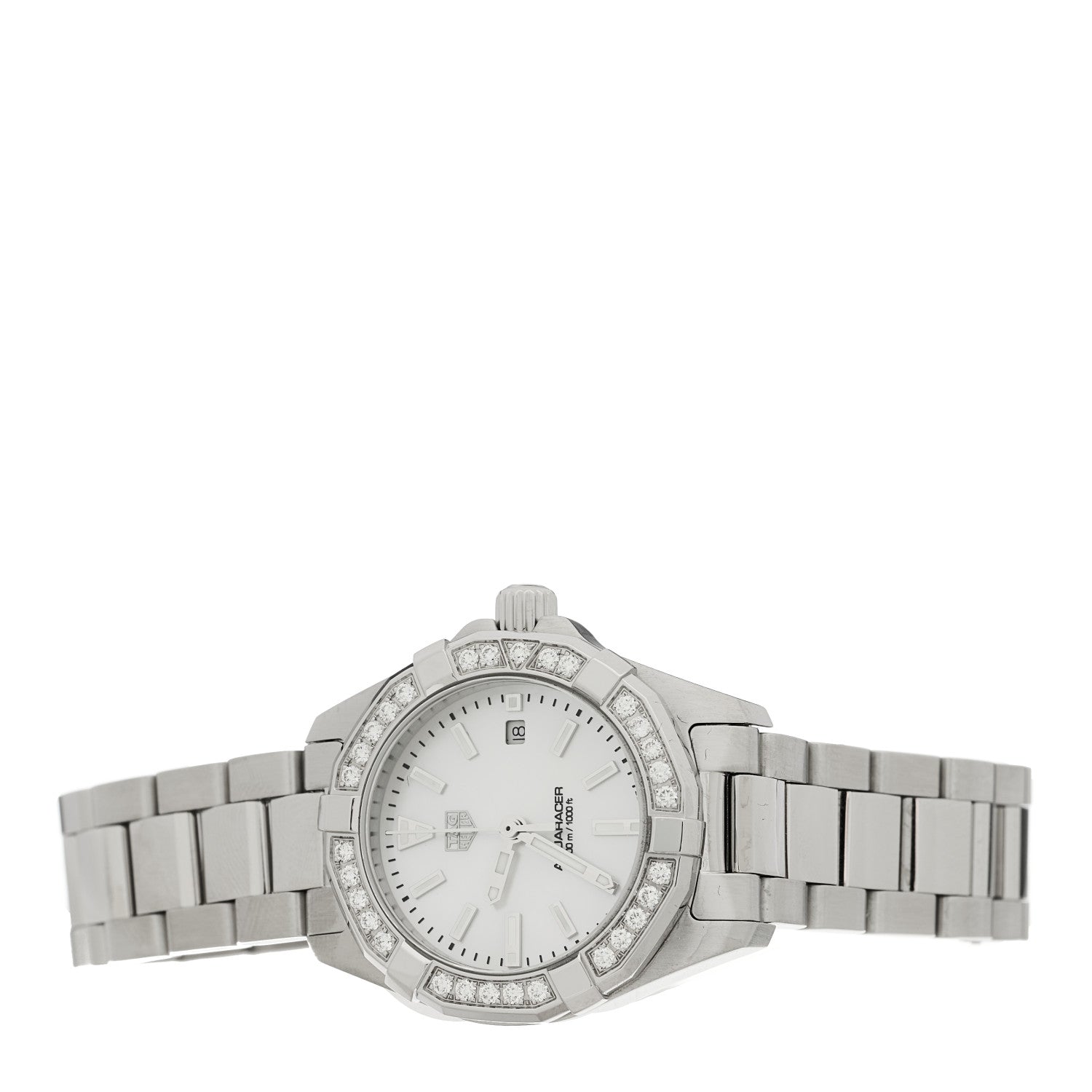 Tag Heuer Stainless Steel Diamond Bezel Mother of Pearl 27mm Aquaracer Lady Quartz Watch WBD1413 2 of 5