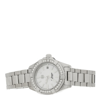 Tag Heuer Stainless Steel Diamond Bezel Mother of Pearl 27mm Aquaracer Lady Quartz Watch WBD1413 2 of 5