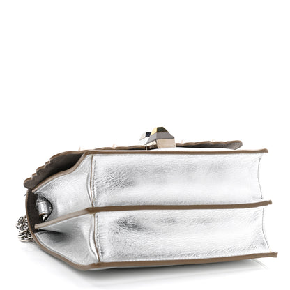 Fendi Vitello Catalan Mirror Scalloped Multi Studded Small Kan I Shoulder Bag Argento 4 of 11