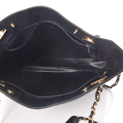 Chanel Lambskin Shopping Tote Navy 5 of 11