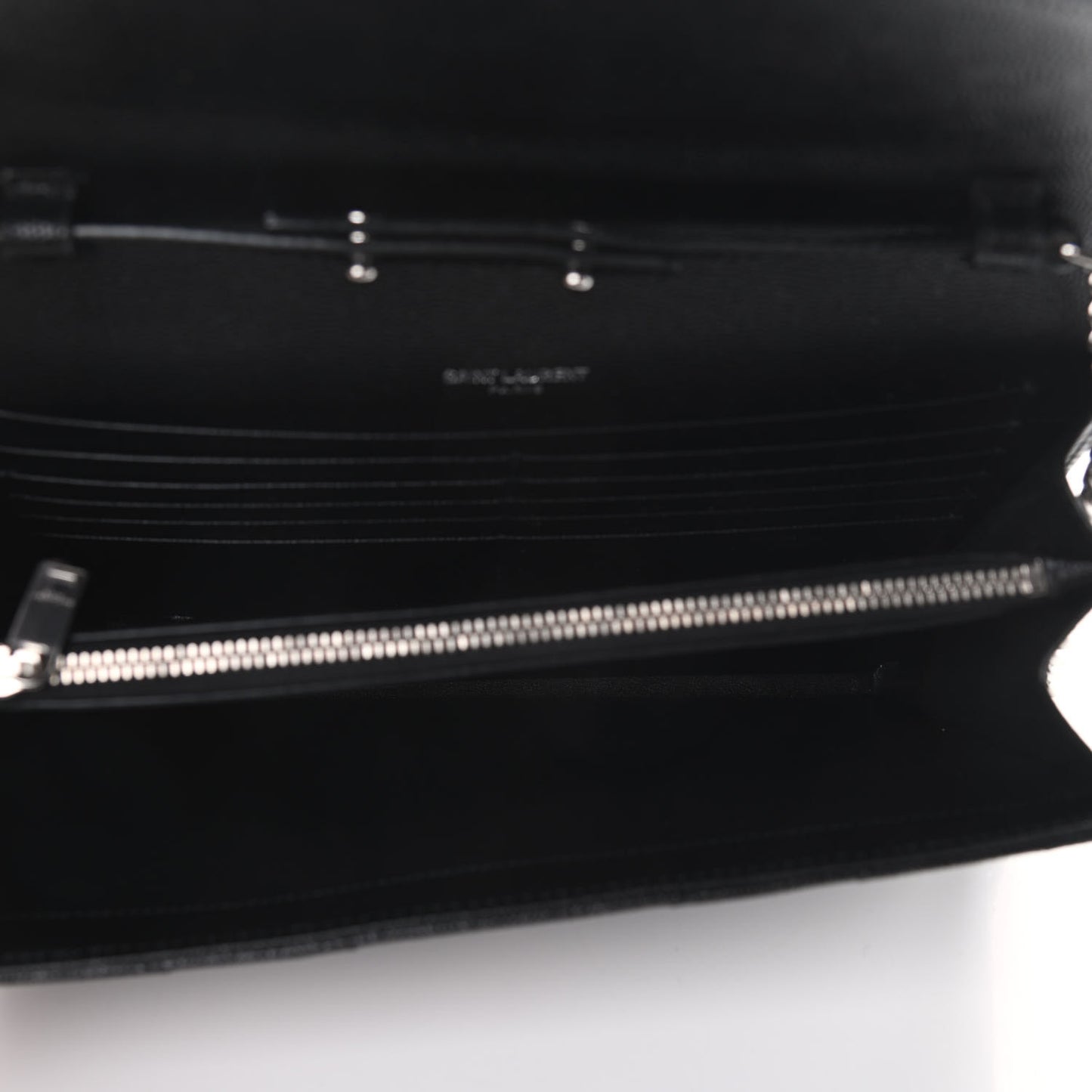 Grain De Poudre Matelasse Chevron Monogram Chain Wallet Black