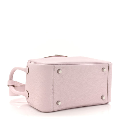 Hermes Taurillon Clemence Verso Mini Lindy 20 Mauve Pale Mushroom 4 of 11