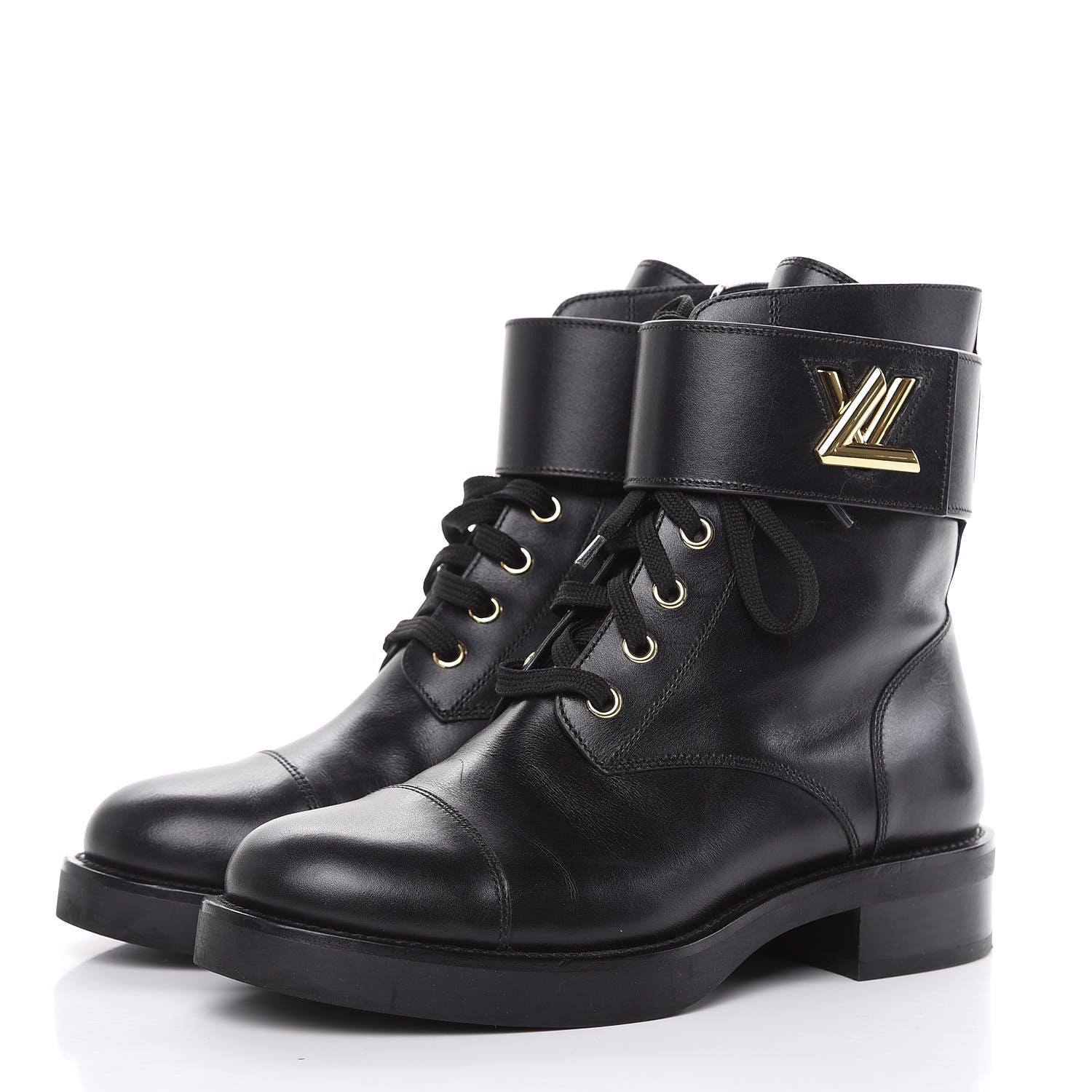 Louis Vuitton Calfskin Wonderland Ranger Boots 37 Black 3 of 11
