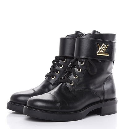 Louis Vuitton Calfskin Wonderland Ranger Boots 37 Black 3 of 11