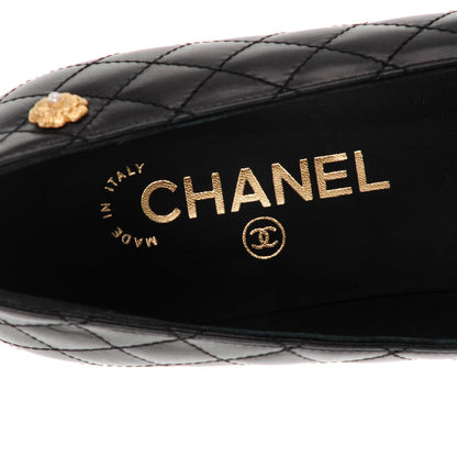 Chanel Calfskin Quilted Cap Toe Ballerina Flats 39 Black 7 of 9