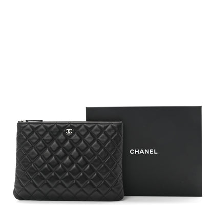 Chanel Lambskin Quilted Medium Cosmetic Case Black 8 of 8