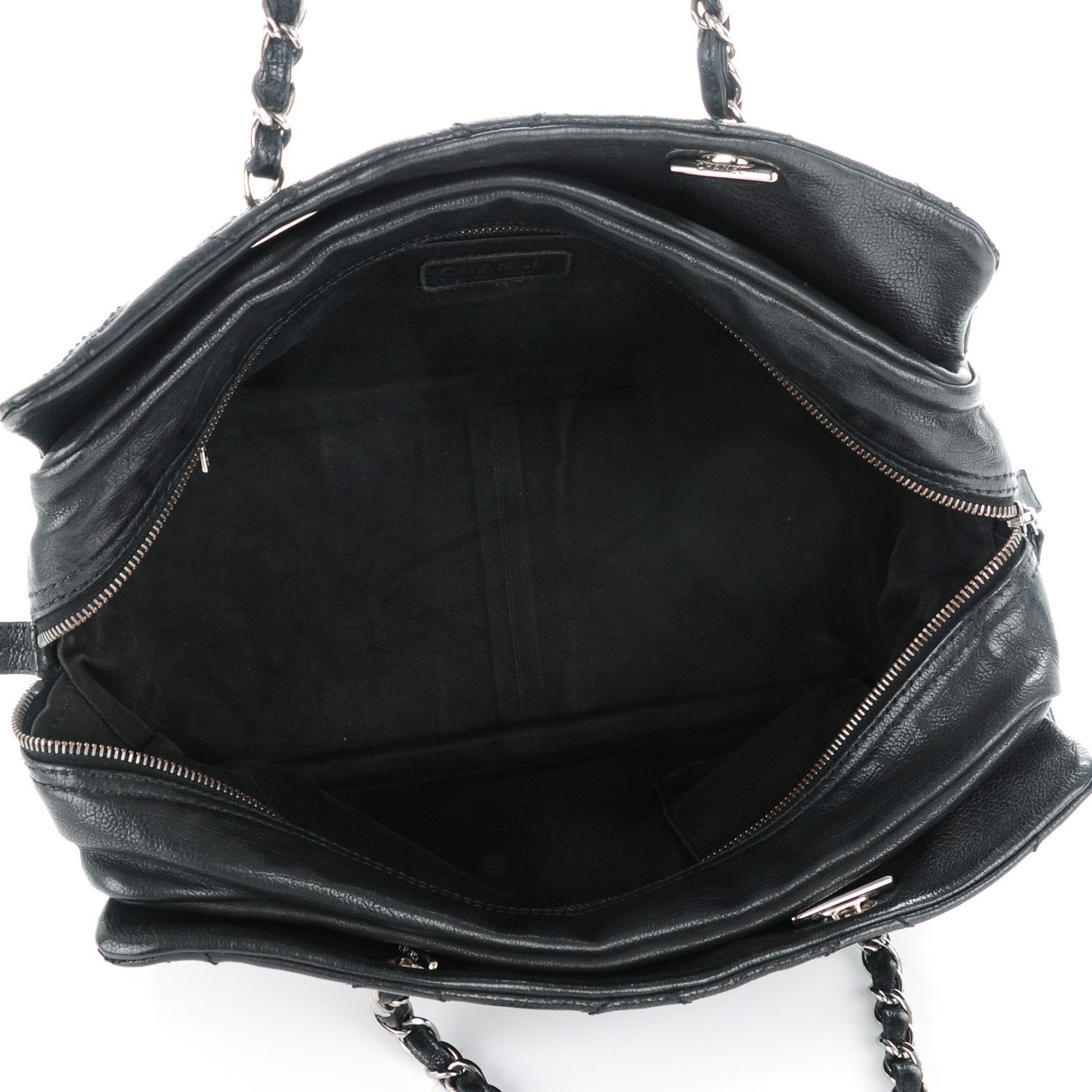 Chanel Calfskin Large Diamond Stitch Tote Black 5 of 8