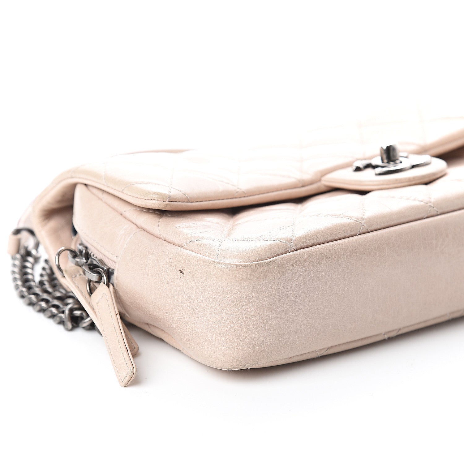 Chanel Glazed Calfskin Quilted Medium Duo Flap Beige 8 of 9