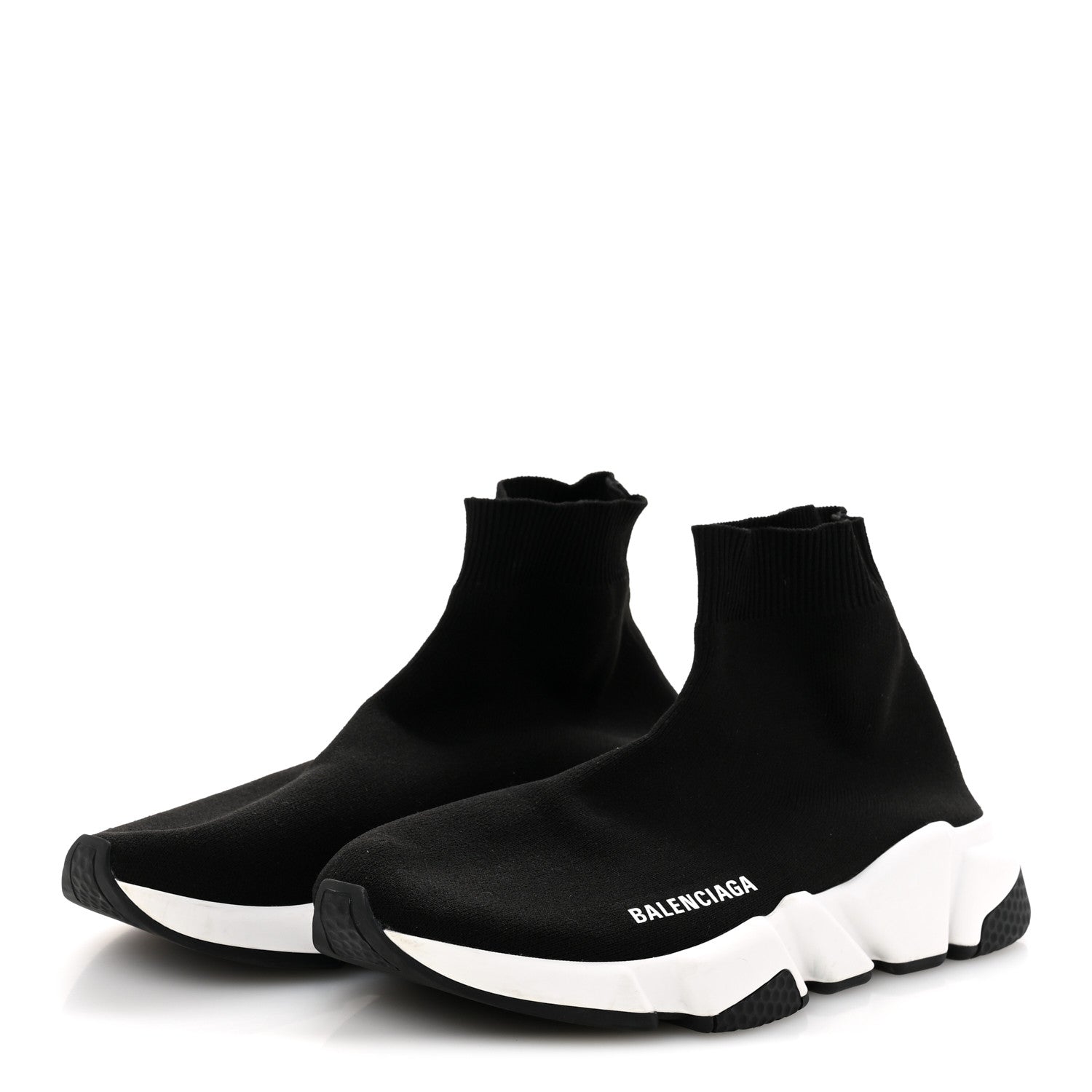 Balenciaga Neoprene Knit Womens Speed Sneakers 39 Black White 4 of 9