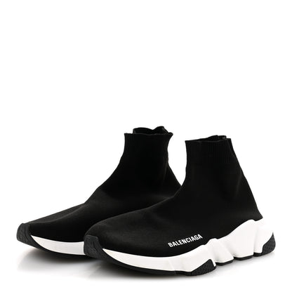 Balenciaga Neoprene Knit Womens Speed Sneakers 39 Black White 4 of 9