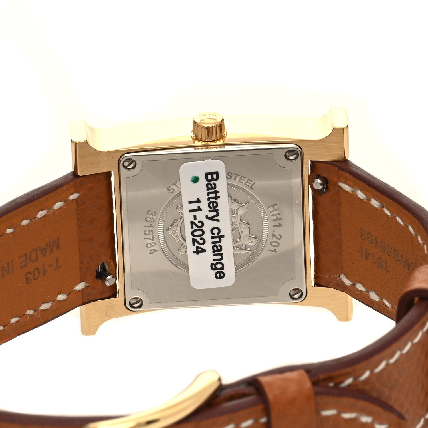 Hermes Stainless Steel Epsom 21mm Heure H Hour Quartz Watch Gold 4 of 5