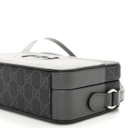 Gucci GG Supreme Monogram Textured Dollar Calfskin Mini New Basket Shoulder Bag Black Grey 9 of 9