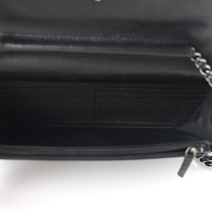 Chanel Lambskin Quilted Boy Wallet On Chain WOC Black 5 of 10