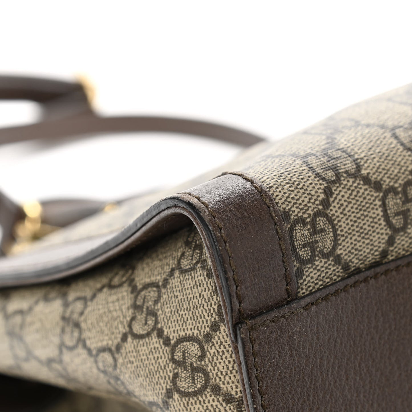 GG Supreme Monogram Web Medium Ophidia Tote Bag Brown