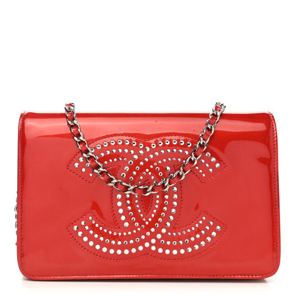 Chanel Patent Strass Wallet On Chain WOC Red 1 of 15