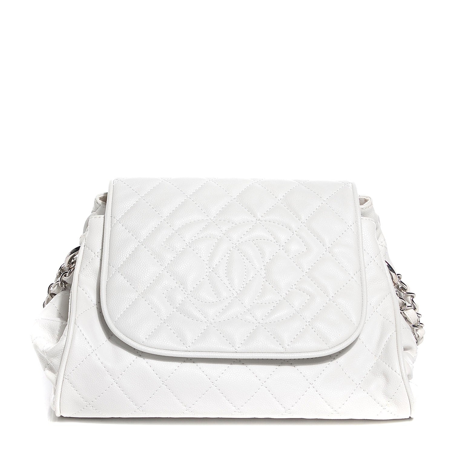 Chanel Caviar Quilted Timeless Accordion Flap White 1 of 7